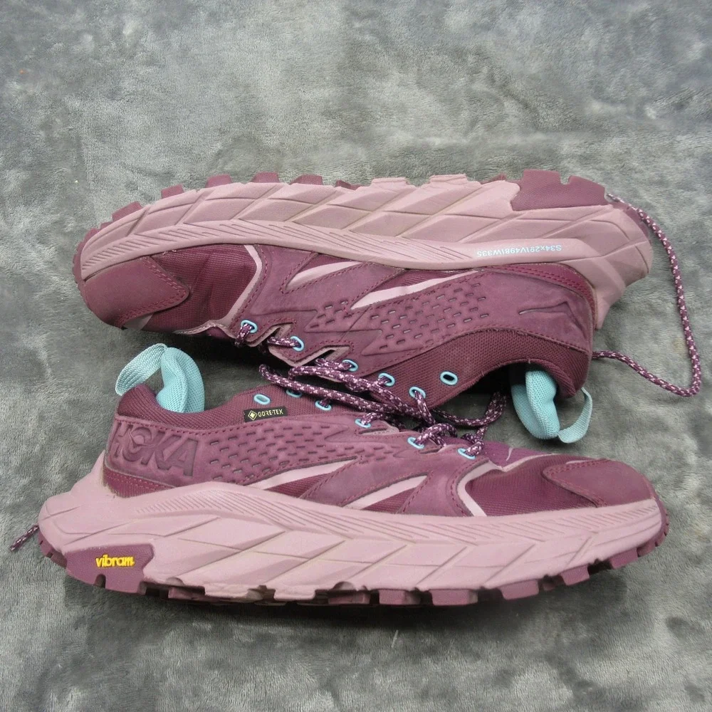 Hoka Womens Shoes 8.5 B Anacapa Low GTX Purple Trail‎ Goretex Light Grippy EUC - Picture 10 of 16